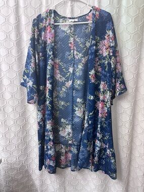 Maurice’s Navy Floral Kimono Cardigan
